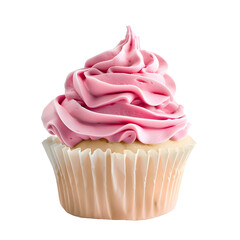 Pink Cupcake Isolated on a Black Background
