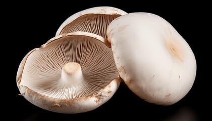 mushrooms on a black background