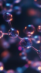 Molecular Bonding: Close-up of molecular structures bonding, with glowing.
