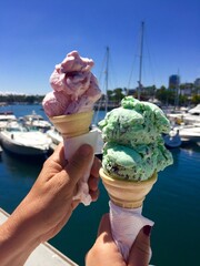 ice cream in a hand