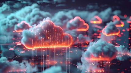 abstract digital connection dots and lines technology background network connection structure plexus effect 