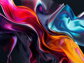 Obraz premium Abstract Waves With Smooth Curves With Vibrant Color Design
