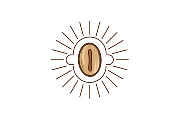 Coffee bean logo with rotating lines.
