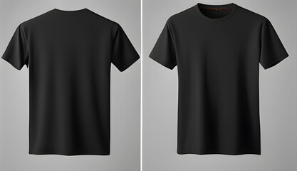 Plane Black T-Shirt On Empty Background	
