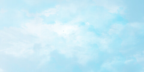 sunny sky blue light watercolor background. Aquarelle painting brush effect card paper textured canvas cloudy smoke space for text, entertaining card, template. aquamarine color graphics illustration
