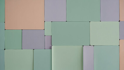 Pastel Wall with Geometric Shapes 