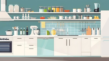 Modern Kitchen Interior Design Illustration