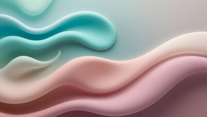 Fototapeta premium Pastel Dreamscape: Immerse yourself in the soothing embrace of iridescent pastel hues, where ethereal waves of color dance and flow in a harmonious symphony of tranquility.