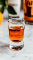 Zubrowka vodka from Poland in a chilled shot glass, vodka, Poland, chilled