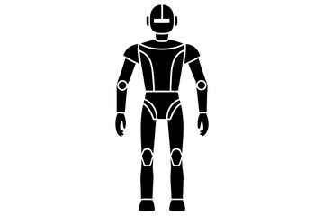 Silhouette of an Artificial Intelligence (AI) Robot, Vector Illustration