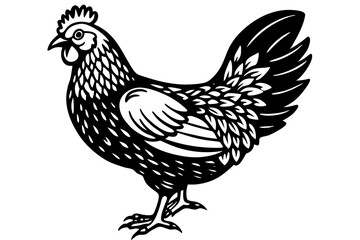 bantam chicken silhouette vector illustration