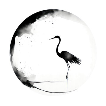 recommend clip art: PNG Stroke outline crane frame animal circle stork.