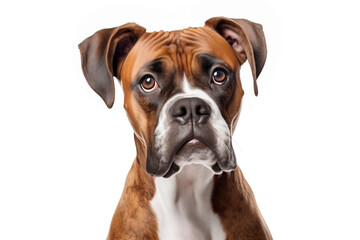 Obraz premium head of dog Boxer, isolated on white background