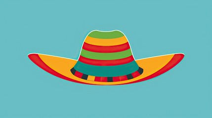 Mexican hat colorful flat icon for apps and websites