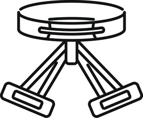 Line icon of a baby jumper with toys, perfect for illustrating concepts of early childhood development, playtime, and parenting