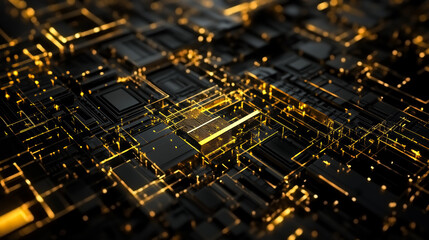 Black and golden cryptocurrency theme abstract background	