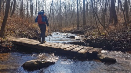 Obraz premium Trekking Through the Serene Forest Landscape