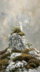 Obraz premium Small Tree Growing on a Rocky Outcropping