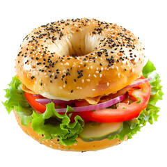 Deliciously Filled Sesame Bagel Sandwich