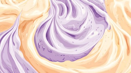 Abstract Swirling Purple and Orange Paint Texture Background