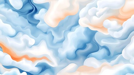 Abstract Blue and White Swirling Background