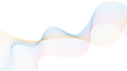 Futuristic colorful blend wave lines on transparent background. Technology abstract lines on white background. Undulate Grey Wave Swirl, frequency sound wave, twisted curve lines with blend effect.	