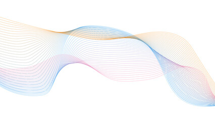 Fototapeta premium Futuristic colorful blend wave lines on transparent background. Technology abstract lines on white background. Undulate Grey Wave Swirl, frequency sound wave, twisted curve lines with blend effect. 