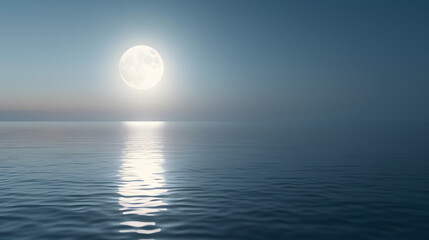 full moon over water