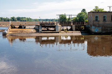 The Manawa dam after the land berm to the left washed away after a heavy rain in early July 2024. ...