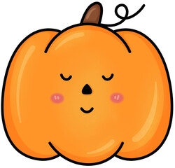 Cute Groovy Pumpkin with a Big Smile for Halloween