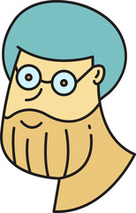 Beard Man Avatar Comic Character Style