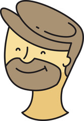 Beard Man Avatar Comic Character Style