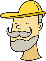 Beard Man Avatar Comic Character Style