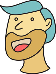 Beard Man Avatar Comic Character Style