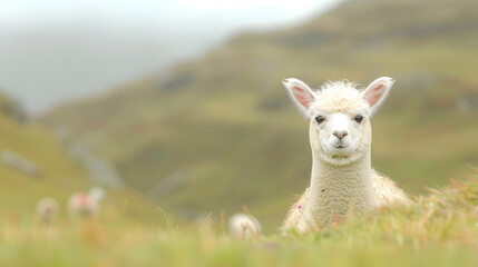 Fototapeta premium llama in the mountains