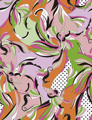 , patronflores y petalos coloridos y abstractos