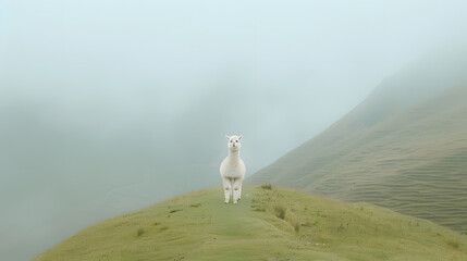 Fototapeta premium llama in the mountains