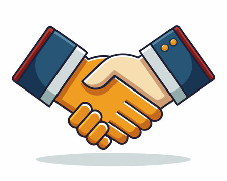 recommend clip art: Handshake vector icon illustration, shaking hand color graphics on white background