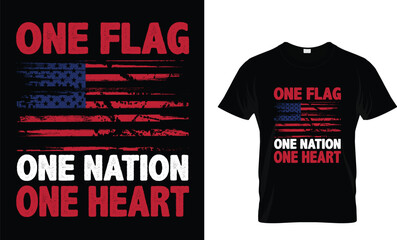 One Flag, One Nation, One Heart American t shirt design