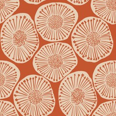 seamless pattern with flowers and leaves