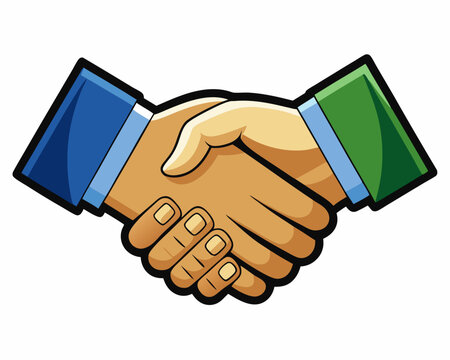 recommend clip art: Handshake vector icon illustration, shaking hand color graphics on white background