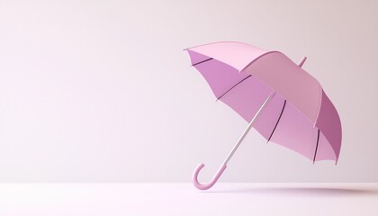 3D minimalist vector of a plum umbrella in soft pastel colors.