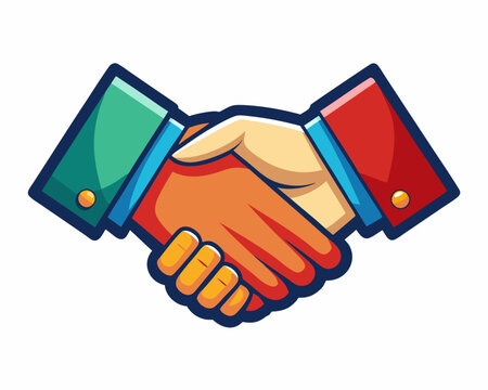 recommend clip art: Handshake vector icon illustration, shaking hand color graphics on white background
