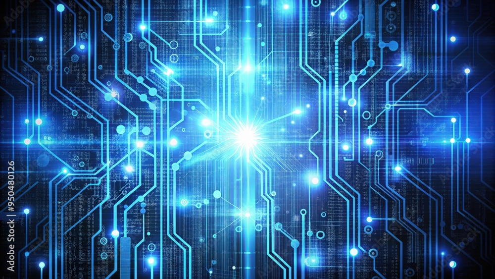 Poster futuristic technology background with digital circuits and binary code , technology, background, fut