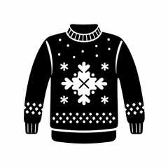 Christmas Sweater silhouette vector, Christmas ugly sweater Clipart

