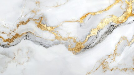 Fototapeta premium White Marble with Golden Veins Texture