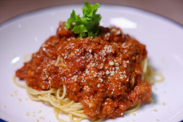 Spaghetti with tomato sauce