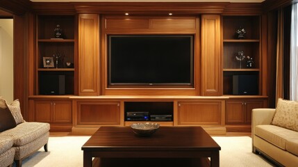 Modern Living Room with Built-in Entertainment Center