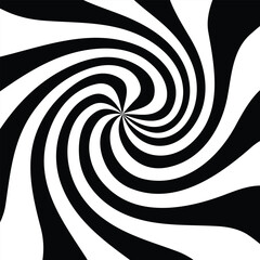 Spiral Background With Black And White Striped Lines