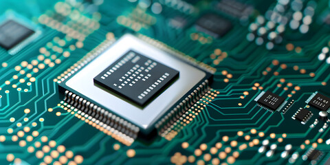 Fototapeta premium close up Electronic circuit board, Computer Hardware, Motherboard 